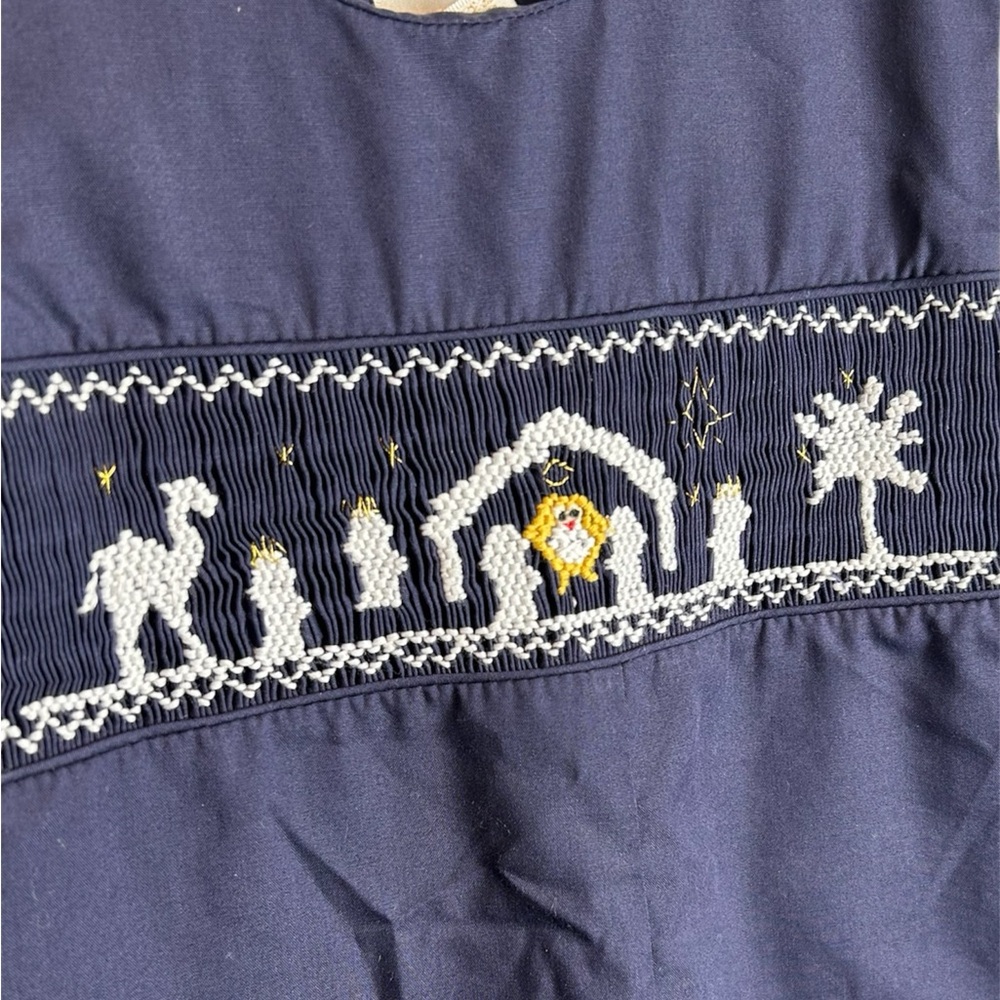 Vintage CrossStitch Sir John By Rosalina Boys 2T Smocked Nativity Christmas - Picture 2 of 4